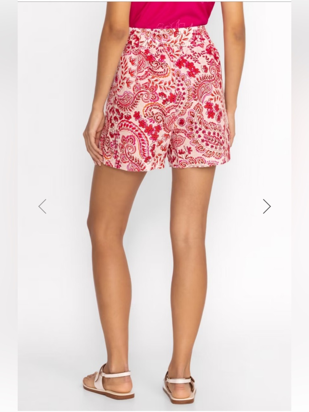 Johnny Was Workshop Lillet Linen Shorts in Lillet Paisley floral Size Medium - Picture 3 of 10